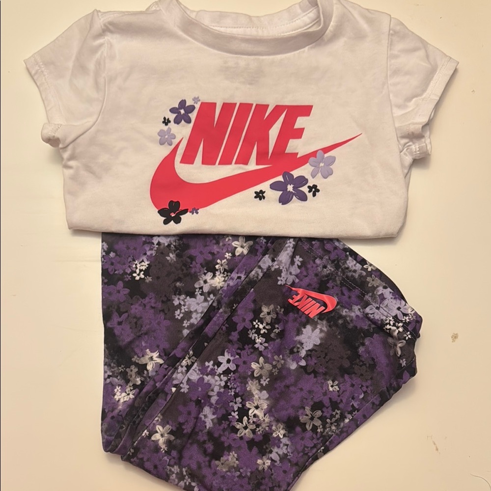 Toddler Girl Nike Floral Tee and Leggings Set